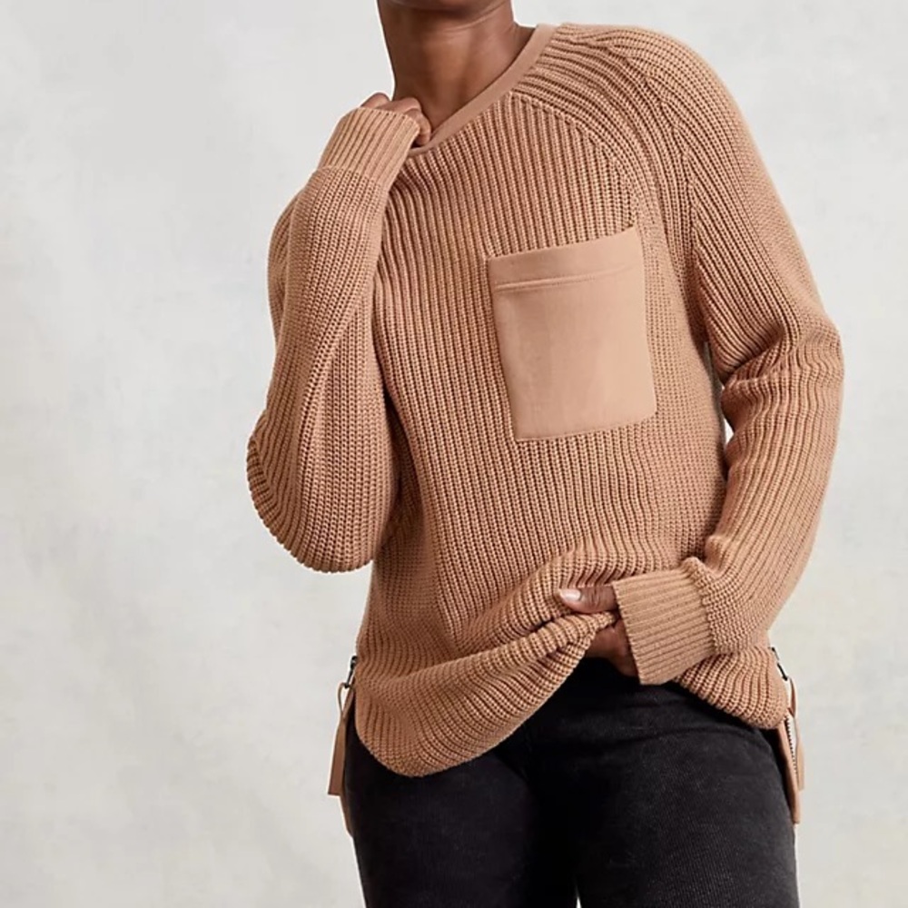 Varley Matteson Tunic Pullover Taupe $128 Retail